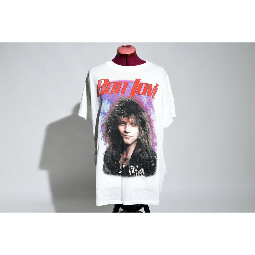 Bon Jovi Slippery When Wet 1980s Vintage Authentic Concert T-Shirt, Gift For Fan